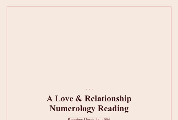 create a personalized numerology reading for you